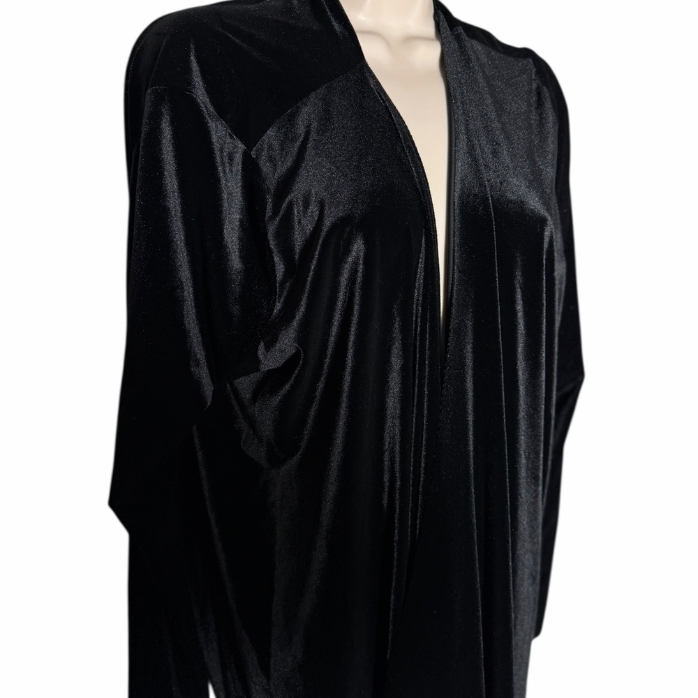 Norma Kamali Drape Back Cardigan in Black Velvet Large NEW - Picture 5 of 12